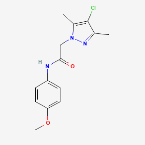 molecular formula C14H16ClN3O2 B5016957 2-(4-chloro-3,5-dimethyl-1H-pyrazol-1-yl)-N-(4-methoxyphenyl)acetamide 