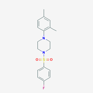 molecular formula C18H21FN2O2S B501699 1-(2,4-Dimethylphenyl)-4-[(4-fluorophenyl)sulfonyl]piperazine CAS No. 682346-11-8