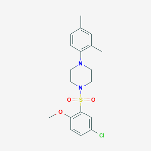molecular formula C19H23ClN2O3S B501701 1-[(5-Chloro-2-methoxyphenyl)sulfonyl]-4-(2,4-dimethylphenyl)piperazine CAS No. 682762-35-2