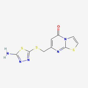 molecular formula C9H7N5OS3 B5017019 7-{[(5-amino-1,3,4-thiadiazol-2-yl)thio]methyl}-5H-[1,3]thiazolo[3,2-a]pyrimidin-5-one 