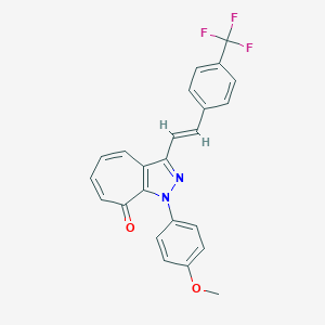 molecular formula C24H17F3N2O2 B501706 1-(4-methoxyphenyl)-3-{2-[4-(trifluoromethyl)phenyl]vinyl}cyclohepta[c]pyrazol-8(1H)-one 