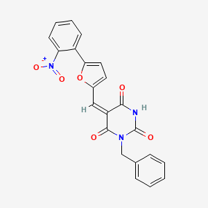 molecular formula C22H15N3O6 B5017085 1-benzyl-5-{[5-(2-nitrophenyl)-2-furyl]methylene}-2,4,6(1H,3H,5H)-pyrimidinetrione 