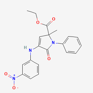 ethyl 2-methyl-4-[(3-nitrophenyl)amino]-5-oxo-1-phenyl-2,5-dihydro-1H-pyrrole-2-carboxylate