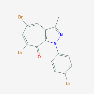 molecular formula C15H9Br3N2O B501712 5,7-dibromo-1-(4-bromophenyl)-3-methylcyclohepta[c]pyrazol-8(1H)-one 