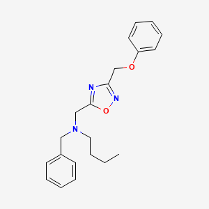 molecular formula C21H25N3O2 B5017124 N-benzyl-N-{[3-(phenoxymethyl)-1,2,4-oxadiazol-5-yl]methyl}-1-butanamine 