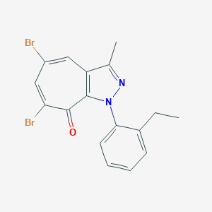 molecular formula C17H14Br2N2O B501713 5,7-dibromo-1-(2-ethylphenyl)-3-methylcyclohepta[c]pyrazol-8(1H)-one 