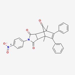 molecular formula C29H22N2O5 B5017130 1,7-dimethyl-4-(4-nitrophenyl)-8,9-diphenyl-4-azatricyclo[5.2.1.0~2,6~]dec-8-ene-3,5,10-trione 