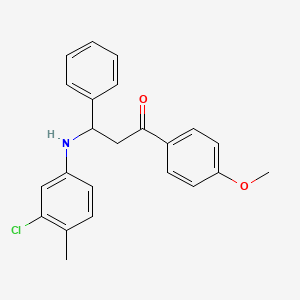 3-[(3-chloro-4-methylphenyl)amino]-1-(4-methoxyphenyl)-3-phenyl-1-propanone