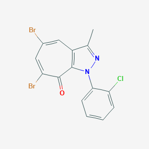 molecular formula C15H9Br2ClN2O B501716 5,7-dibromo-1-(2-chlorophenyl)-3-methylcyclohepta[c]pyrazol-8(1H)-one 
