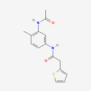 molecular formula C15H16N2O2S B5017178 N-[3-(acetylamino)-4-methylphenyl]-2-(2-thienyl)acetamide 