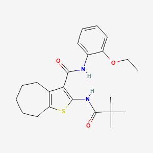 2-[(2,2-dimethylpropanoyl)amino]-N-(2-ethoxyphenyl)-5,6,7,8-tetrahydro-4H-cyclohepta[b]thiophene-3-carboxamide