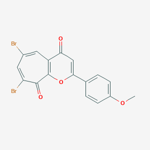 molecular formula C17H10Br2O4 B501720 6,8-Dibromo-2-(4-methoxyphenyl)cyclohepta[b]pyran-4,9-dione 