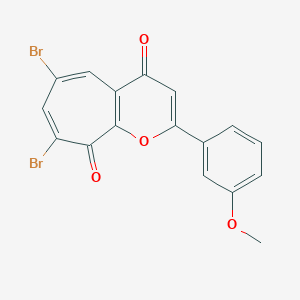 molecular formula C17H10Br2O4 B501721 6,8-Dibromo-2-(3-methoxyphenyl)cyclohepta[b]pyran-4,9-dione 
