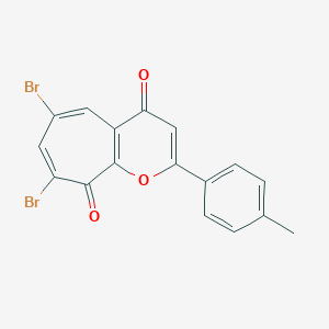 molecular formula C17H10Br2O3 B501722 6,8-Dibromo-2-(4-methylphenyl)cyclohepta[b]pyran-4,9-dione 