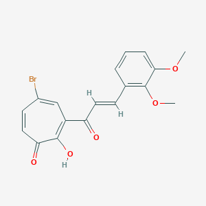 molecular formula C18H15BrO5 B501723 5-Bromo-3-[3-(2,3-dimethoxyphenyl)acryloyl]-2-hydroxy-2,4,6-cycloheptatrien-1-one 