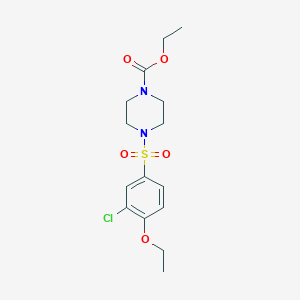 molecular formula C15H21ClN2O5S B5017245 ethyl 4-[(3-chloro-4-ethoxyphenyl)sulfonyl]-1-piperazinecarboxylate 