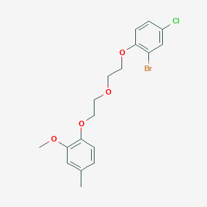 molecular formula C18H20BrClO4 B5017249 2-bromo-4-chloro-1-{2-[2-(2-methoxy-4-methylphenoxy)ethoxy]ethoxy}benzene 