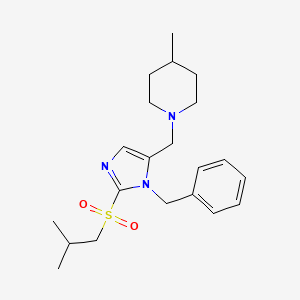 molecular formula C21H31N3O2S B5017254 1-{[1-benzyl-2-(isobutylsulfonyl)-1H-imidazol-5-yl]methyl}-4-methylpiperidine 