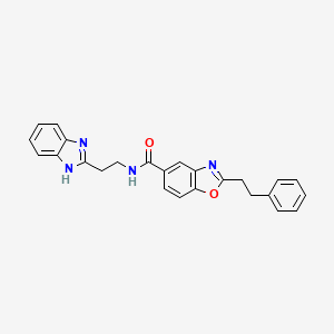 molecular formula C25H22N4O2 B5017257 N-[2-(1H-benzimidazol-2-yl)ethyl]-2-(2-phenylethyl)-1,3-benzoxazole-5-carboxamide 