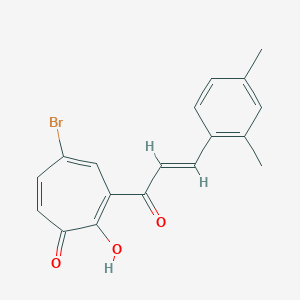molecular formula C18H15BrO3 B501726 5-Bromo-3-[3-(2,4-dimethylphenyl)acryloyl]-2-hydroxy-2,4,6-cycloheptatrien-1-one 
