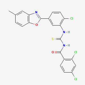 2,4-dichloro-N-({[2-chloro-5-(5-methyl-1,3-benzoxazol-2-yl)phenyl]amino}carbonothioyl)benzamide