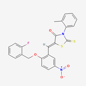 molecular formula C24H17FN2O4S2 B5017265 5-{2-[(2-fluorobenzyl)oxy]-5-nitrobenzylidene}-3-(2-methylphenyl)-2-thioxo-1,3-thiazolidin-4-one 