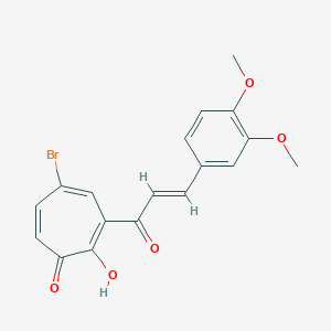 5-Bromo-3-[3-(3,4-dimethoxyphenyl)acryloyl]-2-hydroxy-2,4,6-cycloheptatrien-1-one