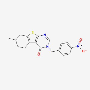 7-methyl-3-(4-nitrobenzyl)-5,6,7,8-tetrahydro[1]benzothieno[2,3-d]pyrimidin-4(3H)-one