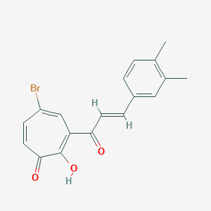 molecular formula C18H15BrO3 B501728 5-Bromo-3-[3-(3,4-dimethylphenyl)acryloyl]-2-hydroxy-2,4,6-cycloheptatrien-1-one 