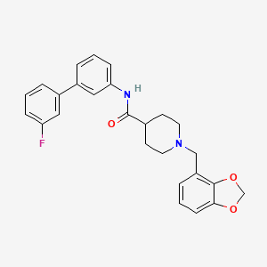 molecular formula C26H25FN2O3 B5017283 1-(1,3-benzodioxol-4-ylmethyl)-N-(3'-fluoro-3-biphenylyl)-4-piperidinecarboxamide 