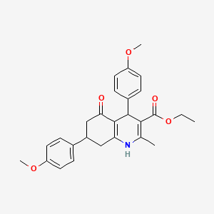 ethyl 4,7-bis(4-methoxyphenyl)-2-methyl-5-oxo-1,4,5,6,7,8-hexahydro-3-quinolinecarboxylate