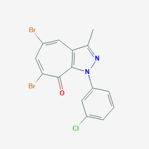 molecular formula C15H9Br2ClN2O B501730 5,7-dibromo-1-(3-chlorophenyl)-3-methylcyclohepta[c]pyrazol-8(1H)-one 