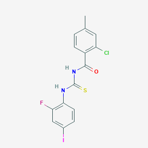 molecular formula C15H11ClFIN2OS B5017304 2-chloro-N-{[(2-fluoro-4-iodophenyl)amino]carbonothioyl}-4-methylbenzamide 