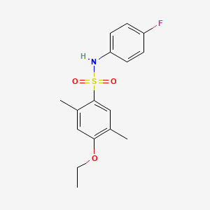 molecular formula C16H18FNO3S B5017309 4-ethoxy-N-(4-fluorophenyl)-2,5-dimethylbenzenesulfonamide 