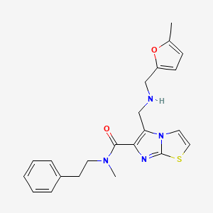 molecular formula C22H24N4O2S B5017315 N-methyl-5-({[(5-methyl-2-furyl)methyl]amino}methyl)-N-(2-phenylethyl)imidazo[2,1-b][1,3]thiazole-6-carboxamide 