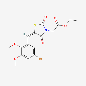 molecular formula C16H16BrNO6S B5017316 ethyl [5-(5-bromo-2,3-dimethoxybenzylidene)-2,4-dioxo-1,3-thiazolidin-3-yl]acetate 