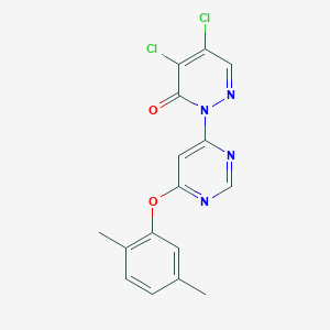 molecular formula C16H12Cl2N4O2 B501732 4,5-dichloro-2-[6-(2,5-dimethylphenoxy)-4-pyrimidinyl]-3(2H)-pyridazinone 