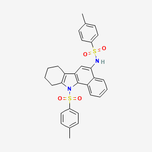 molecular formula C30H28N2O4S2 B5017345 4-methyl-N-{11-[(4-methylphenyl)sulfonyl]-8,9,10,11-tetrahydro-7H-benzo[a]carbazol-5-yl}benzenesulfonamide 