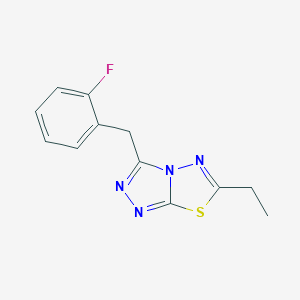 molecular formula C12H11FN4S B501736 6-Ethyl-3-(2-fluorobenzyl)[1,2,4]triazolo[3,4-b][1,3,4]thiadiazole 