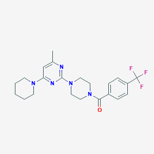 molecular formula C22H26F3N5O B5017378 4-methyl-6-(1-piperidinyl)-2-{4-[4-(trifluoromethyl)benzoyl]-1-piperazinyl}pyrimidine 