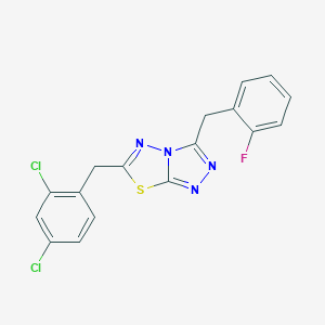 molecular formula C17H11Cl2FN4S B501740 6-(2,4-Dichlorobenzyl)-3-(2-fluorobenzyl)[1,2,4]triazolo[3,4-b][1,3,4]thiadiazole 