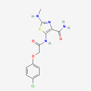 molecular formula C13H13ClN4O3S B5017406 5-{[(4-chlorophenoxy)acetyl]amino}-2-(methylamino)-1,3-thiazole-4-carboxamide 