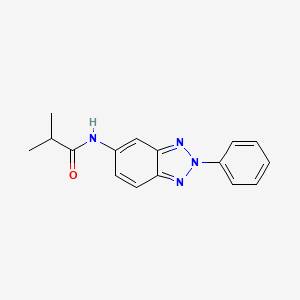 molecular formula C16H16N4O B5017423 2-methyl-N-(2-phenyl-2H-1,2,3-benzotriazol-5-yl)propanamide 