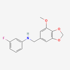 (3-fluorophenyl)[(7-methoxy-1,3-benzodioxol-5-yl)methyl]amine