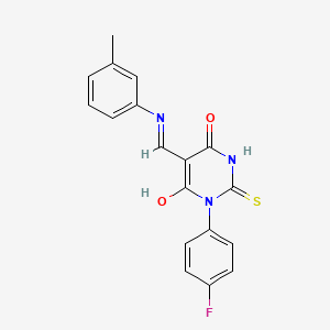 1-(4-fluorophenyl)-5-{[(3-methylphenyl)amino]methylene}-2-thioxodihydro-4,6(1H,5H)-pyrimidinedione