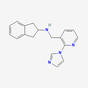 molecular formula C18H18N4 B5017439 2,3-dihydro-1H-inden-2-yl{[2-(1H-imidazol-1-yl)-3-pyridinyl]methyl}amine 