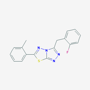 molecular formula C17H13FN4S B501744 3-(2-Fluorobenzyl)-6-(2-methylphenyl)[1,2,4]triazolo[3,4-b][1,3,4]thiadiazole 