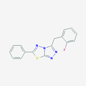 molecular formula C16H11FN4S B501746 3-(2-Fluorobenzyl)-6-phenyl[1,2,4]triazolo[3,4-b][1,3,4]thiadiazole 