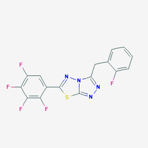 molecular formula C16H7F5N4S B501747 3-(2-Fluorobenzyl)-6-(2,3,4,5-tetrafluorophenyl)[1,2,4]triazolo[3,4-b][1,3,4]thiadiazole 