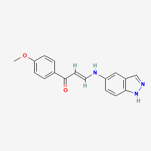 molecular formula C17H15N3O2 B5017474 3-(1H-indazol-5-ylamino)-1-(4-methoxyphenyl)-2-propen-1-one 